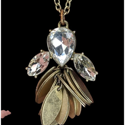 J.Crew Crystal & Gold-Tone Pendant Necklace