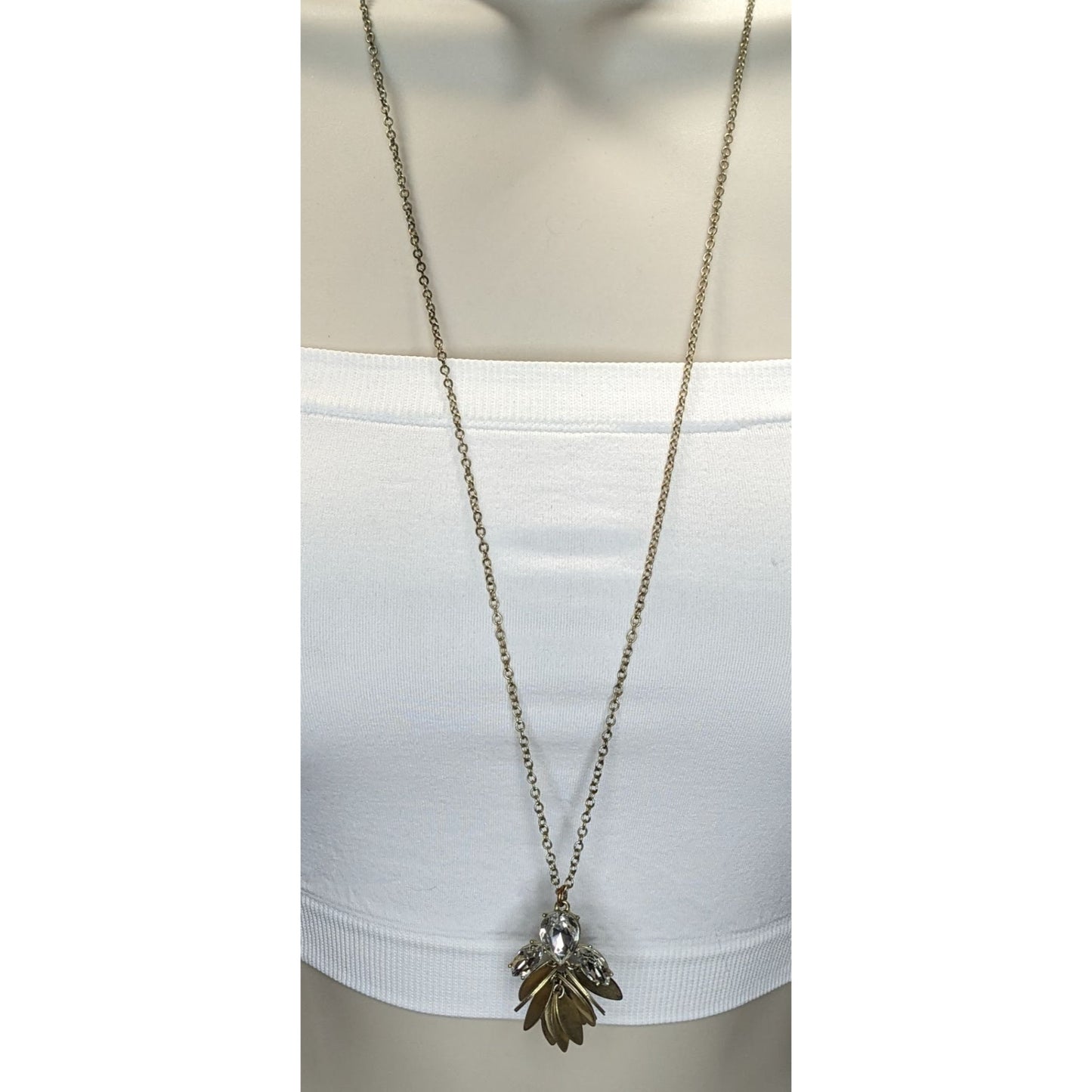 J.Crew Crystal & Gold-Tone Pendant Necklace