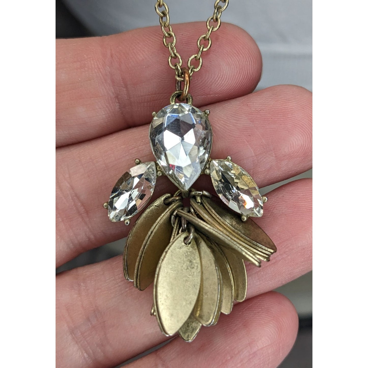 J.Crew Crystal & Gold-Tone Pendant Necklace