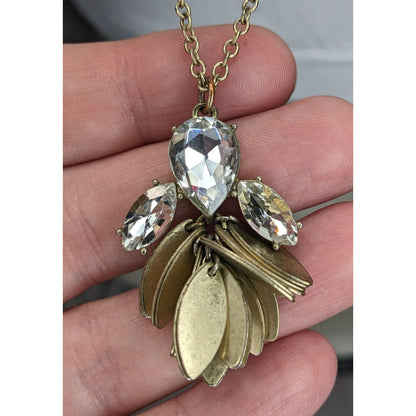 J.Crew Crystal & Gold-Tone Pendant Necklace