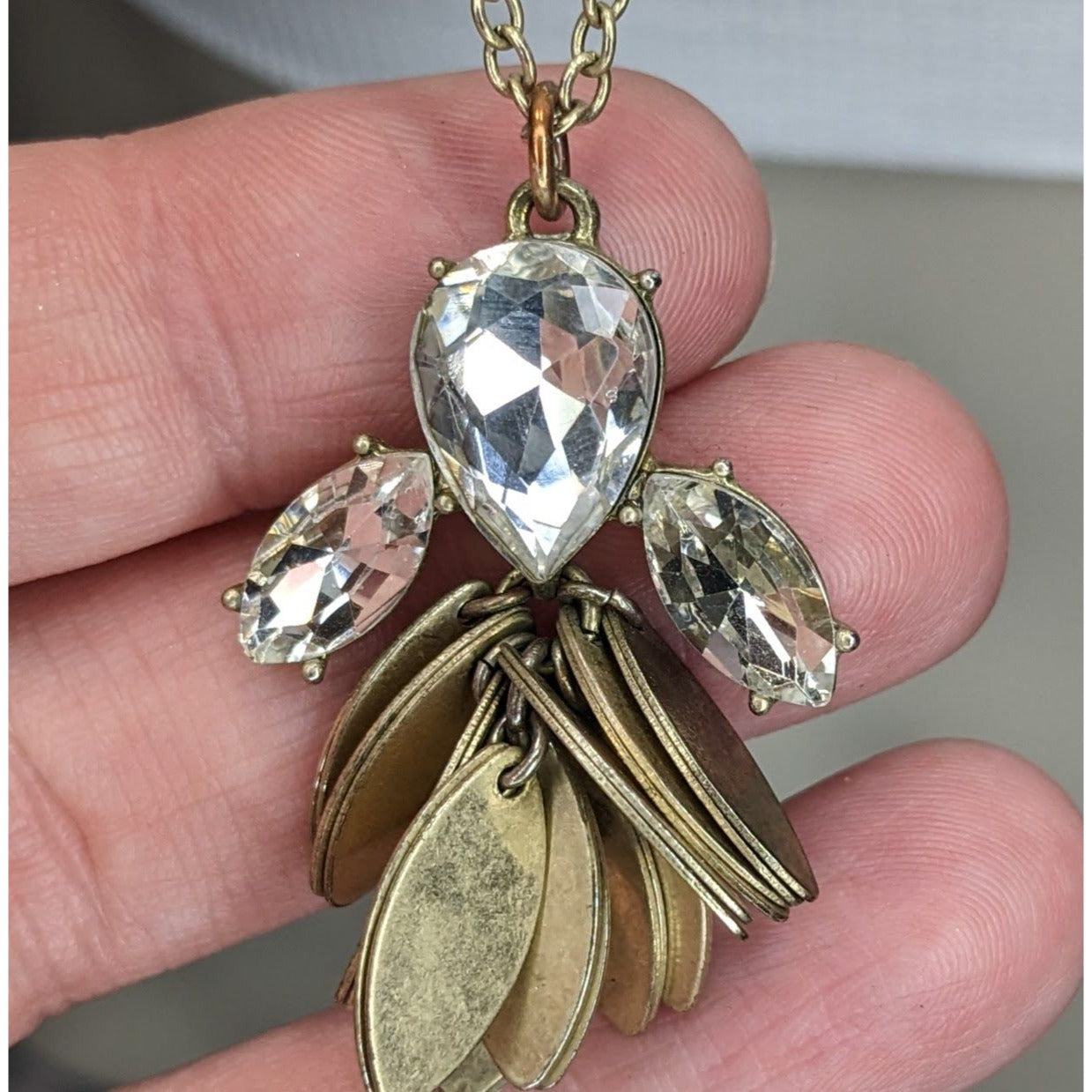 J.Crew Crystal & Gold-Tone Pendant Necklace