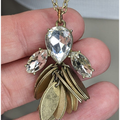 J.Crew Crystal & Gold-Tone Pendant Necklace