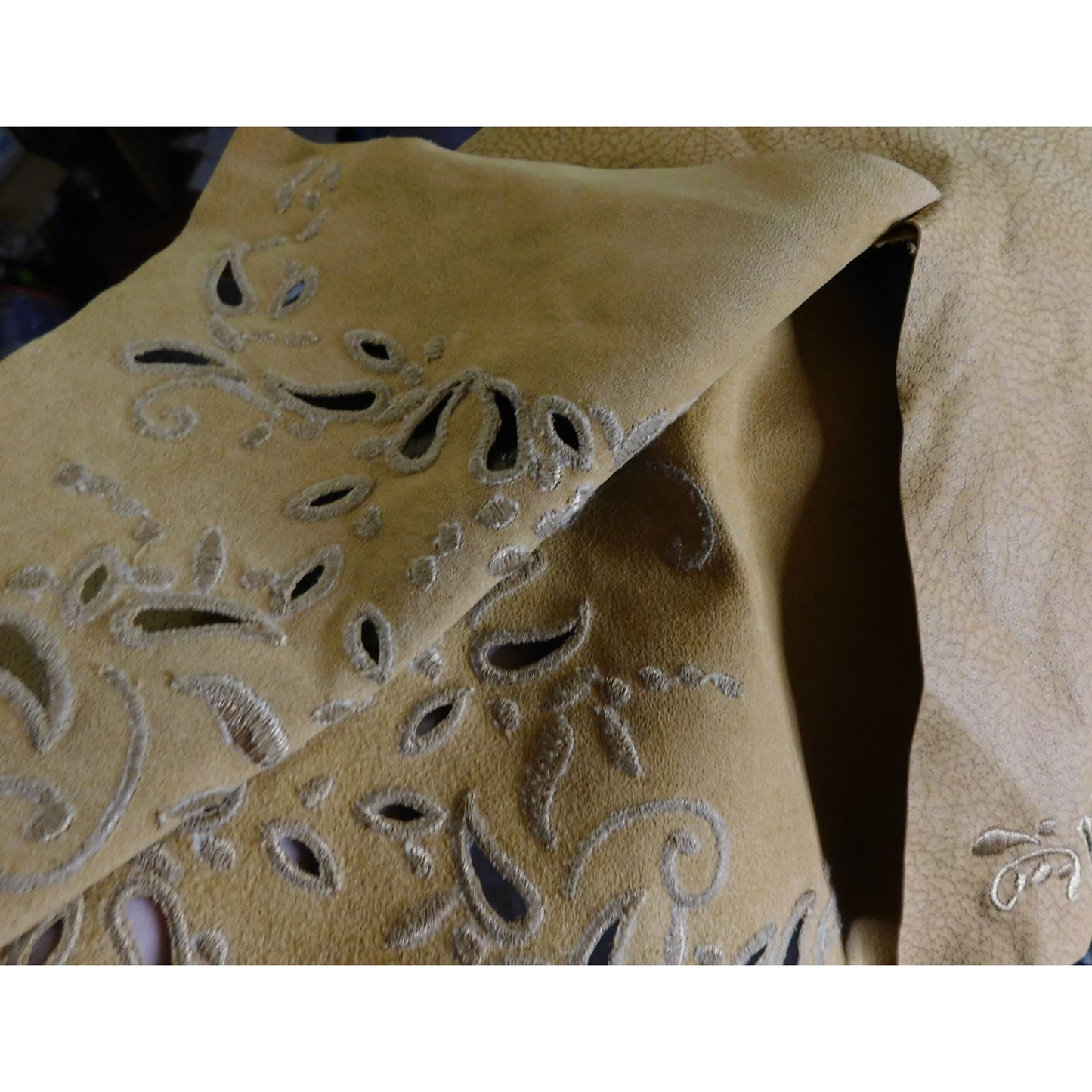 Vintage Carlisle Embroidered Leather Skirt