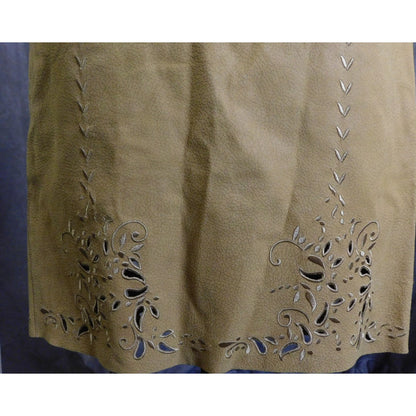 Vintage Carlisle Embroidered Leather Skirt