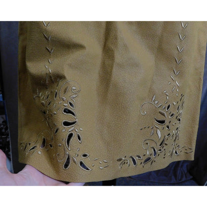 Vintage Carlisle Embroidered Leather Skirt
