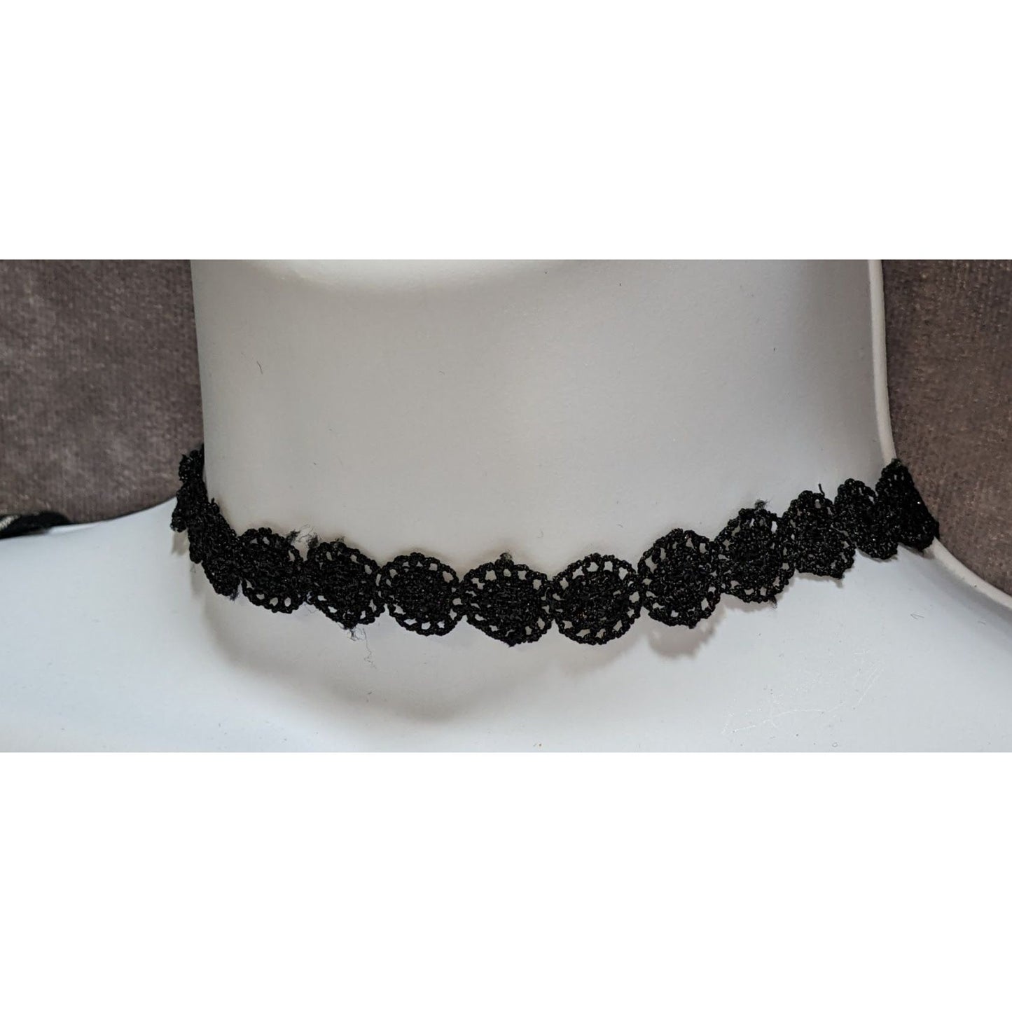 Black Crochet Lace Choker Necklace With Adjustable Lobster Clasp 13 Inches + 3 Inch Extender Gothic Vintage-Inspired Jewelry