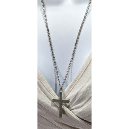 Modern Religious Cross Pendant Stainless Steel Necklace