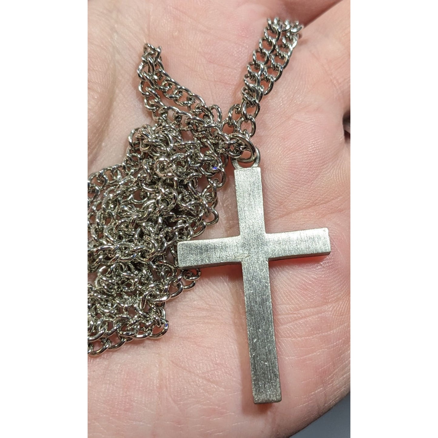 Modern Religious Cross Pendant Stainless Steel Necklace