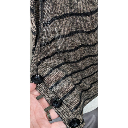 Retro Preppy Black And Brown Lace Cardigan by American Rag