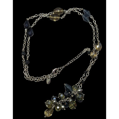 Lia Sophia Glass Beaded Cluster Station Necklace