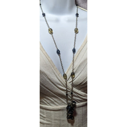 Lia Sophia Glass Beaded Cluster Station Necklace