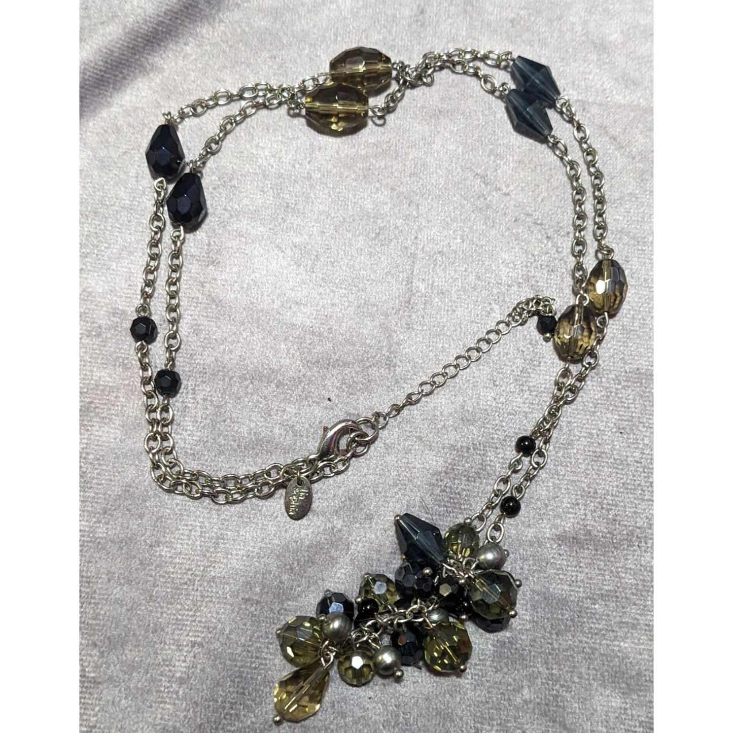 Lia Sophia Glass Beaded Cluster Station Necklace