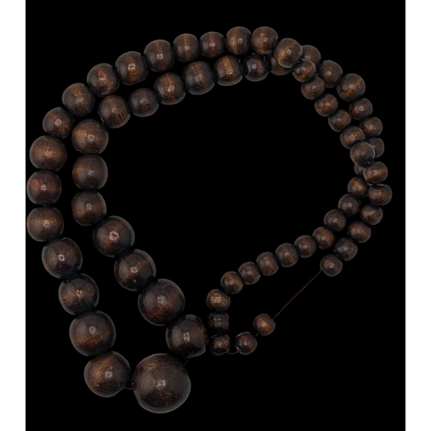Vintage Handmade Brown Wooden Bead Necklace