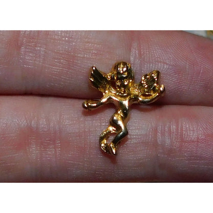 Vintage Victorian Style Gold Tone Cherub Lapel Pin