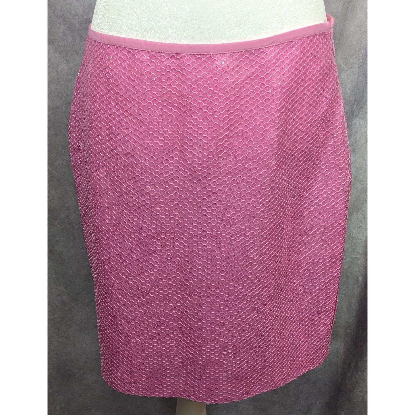 Vintage Carole Little Pink Silk Sequin Mini Skirt