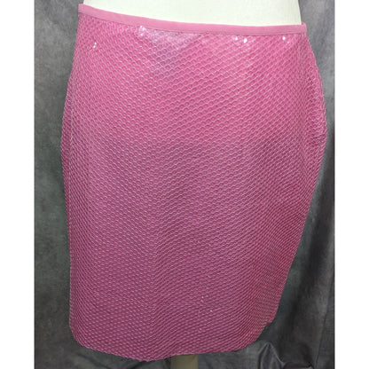 Vintage Carole Little Pink Silk Sequin Mini Skirt