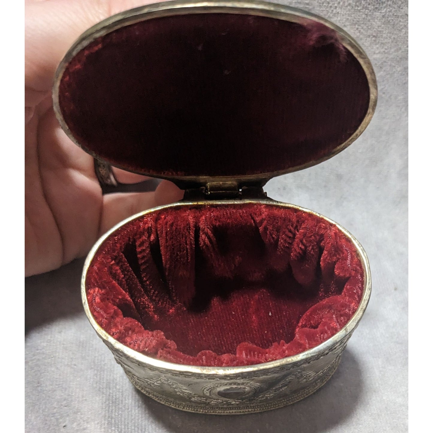 Vintage Silver Lidded Jewelry Box