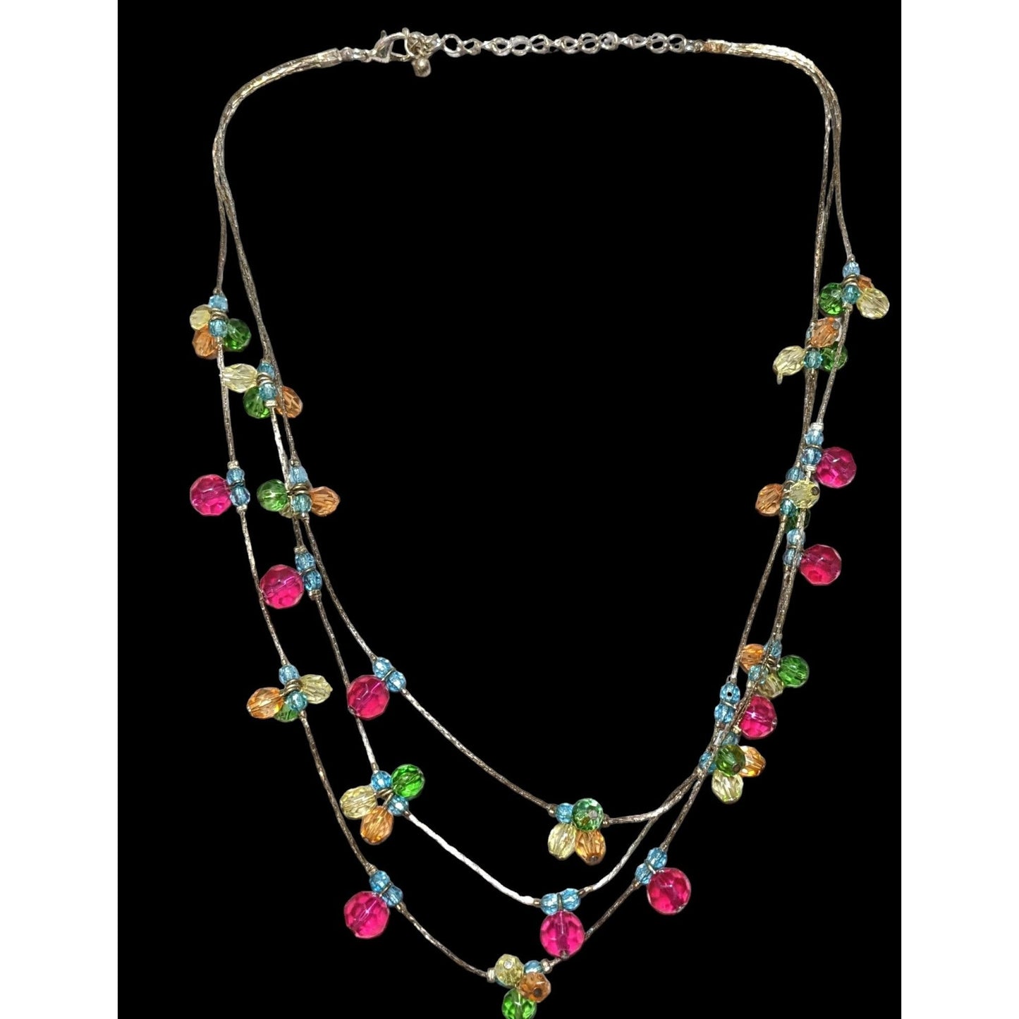 Rainbow Multilayer Gem Necklace