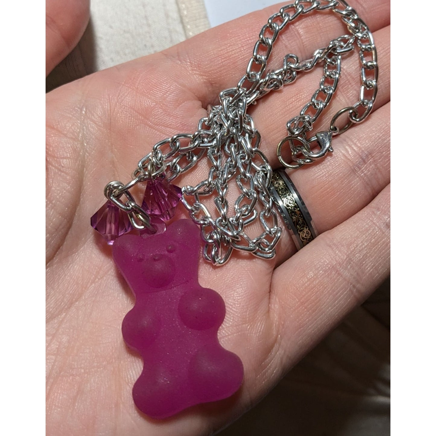 Pink Gummy Bear Necklace