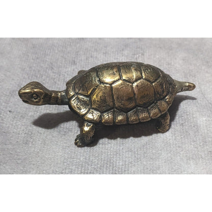 Vintage Honeck Brass Turtle Figurine