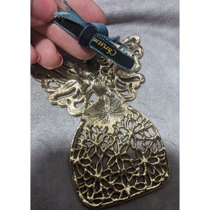 First Issue Gold And Green Floral Angel Ornament