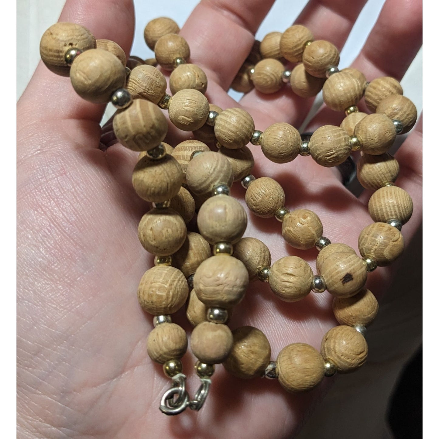 Casual Retro Tan Wooden Beaded  Necklace