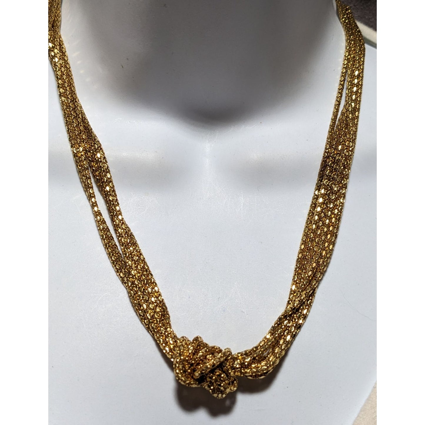 Glam Gold Multilayer Knotted Chain Necklace