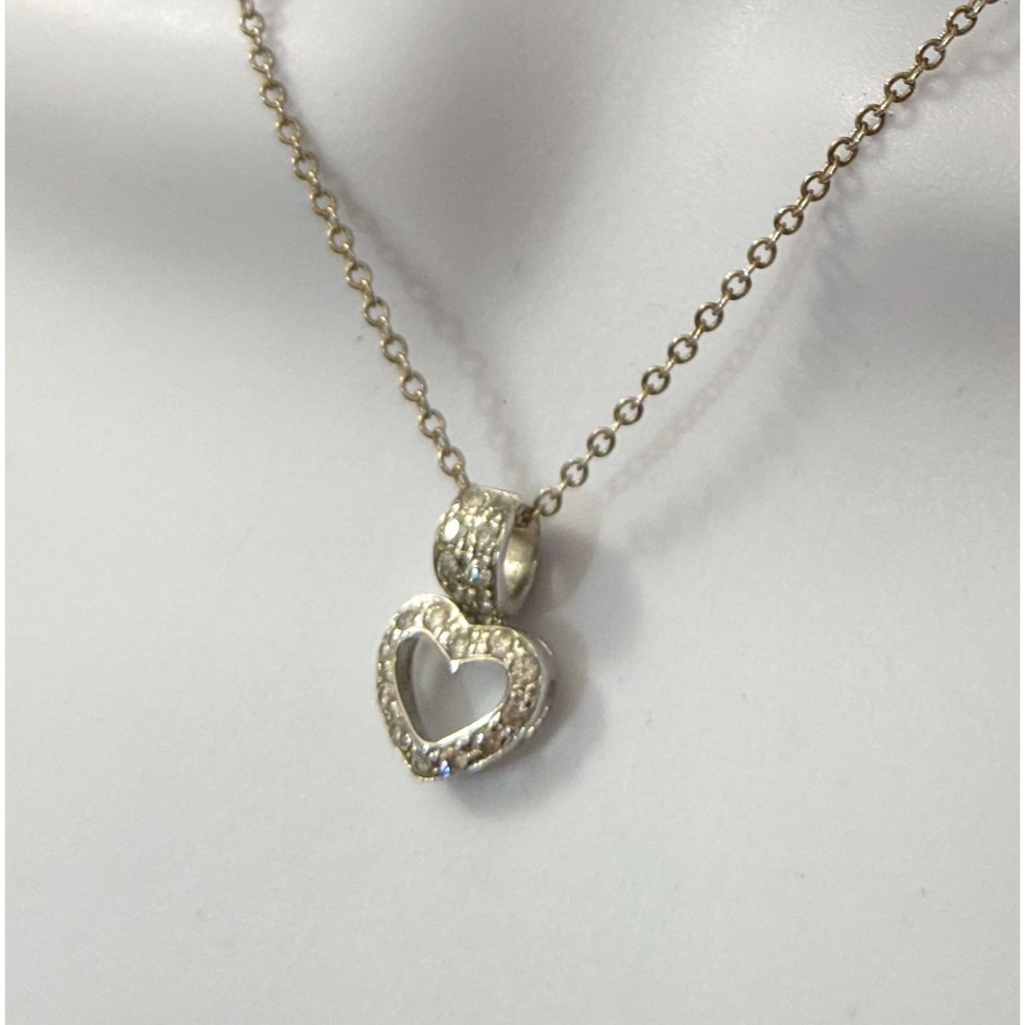 Sterling Silver Cubic Zirconia Heart Pendant