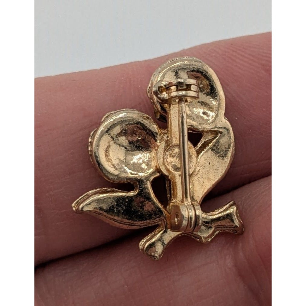 Vintage Dainty Floral Rhinestone Brooch (Missing Some Stones)
