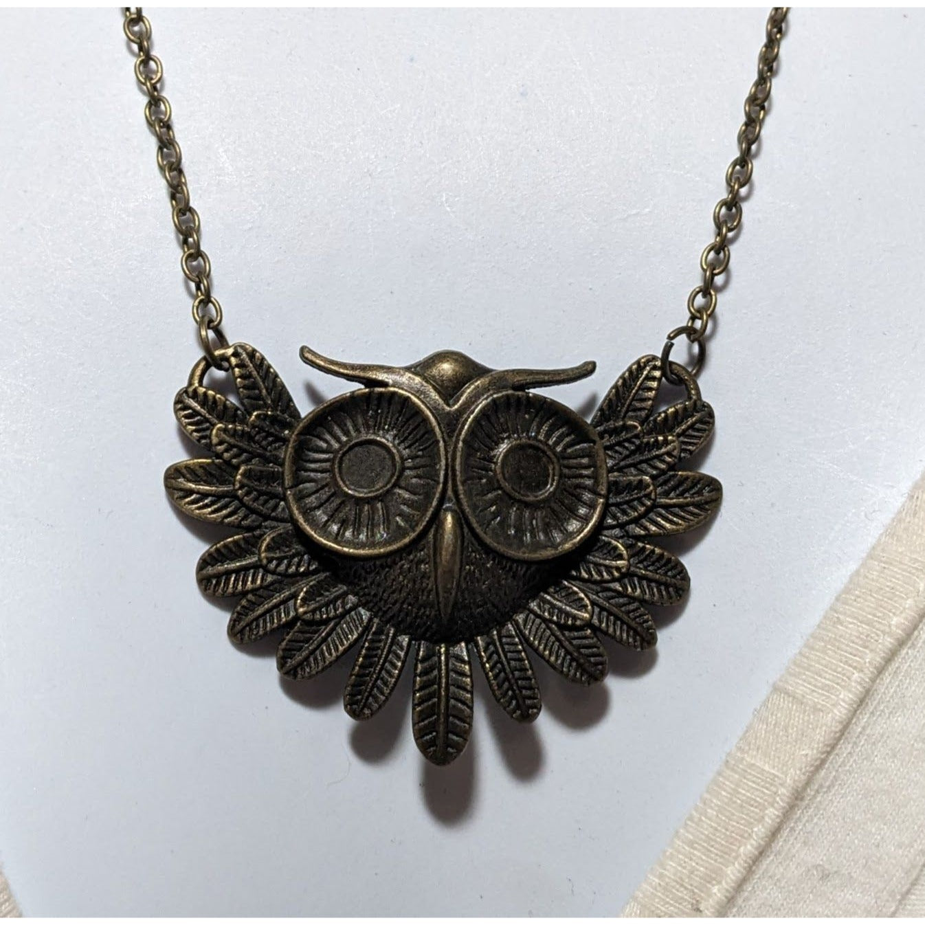 Gold Steampunk Owl Necklace