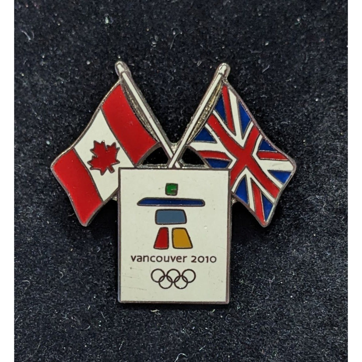 Vancouver 2010 Olympics Canada & UK Crossed Flags Pin Limited Edition