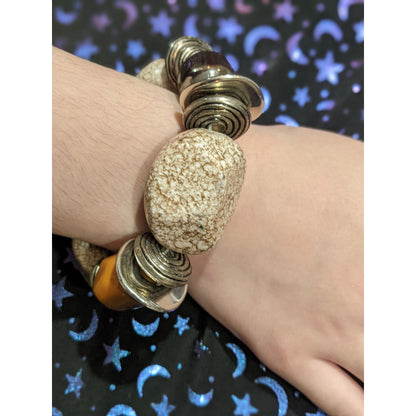 Chunky Earth Tone Stretchy Beaded Bracelet