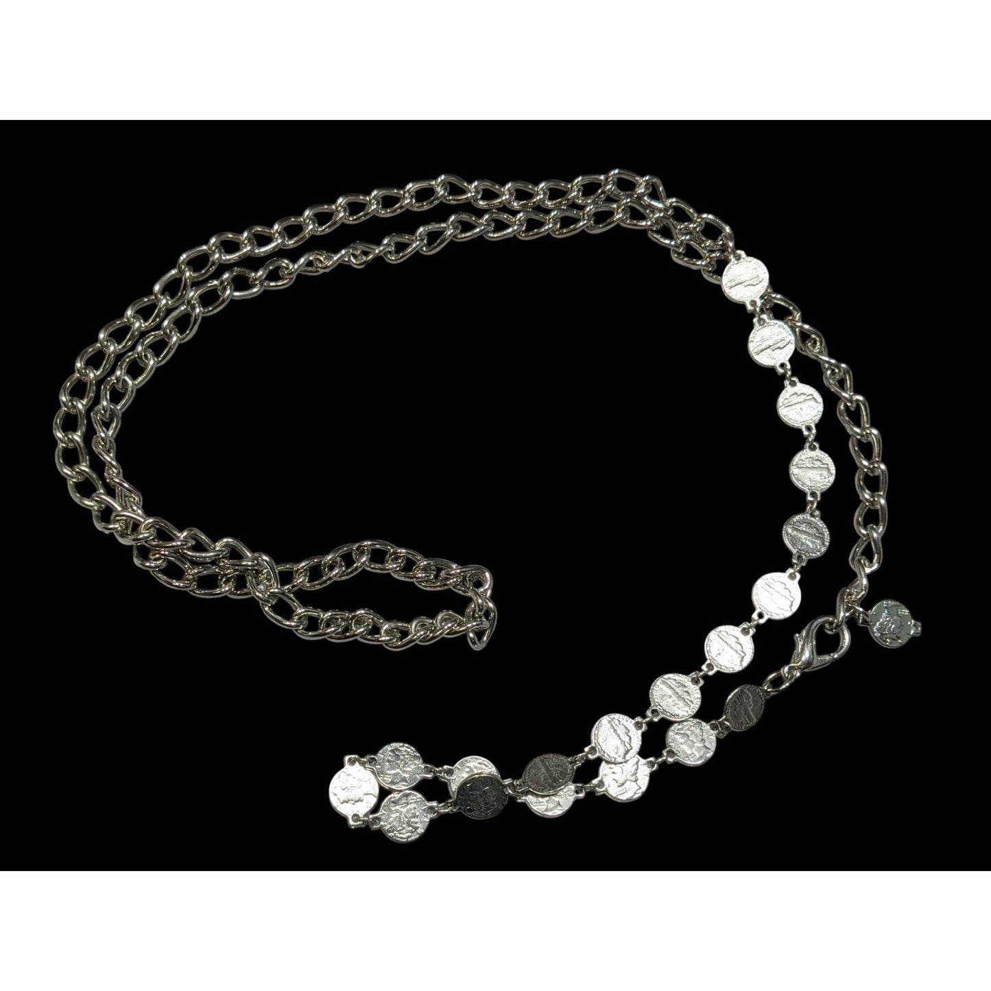 Vintage Replica Mercury Dime Charm And Chain Adjustable Belt