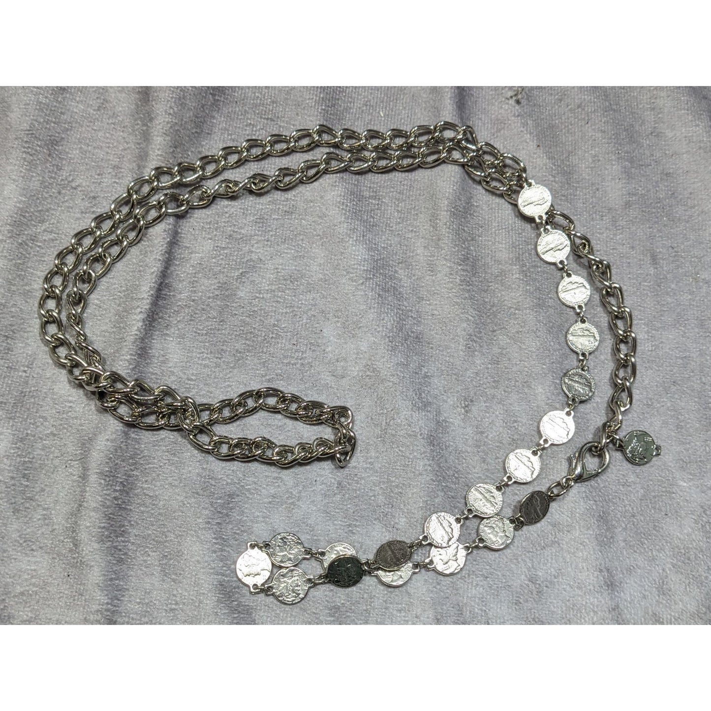 Vintage Replica Mercury Dime Charm And Chain Adjustable Belt