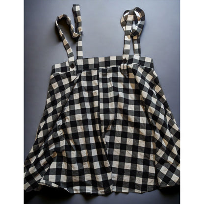 Midnight Hour Black And White Gingham Suspender Skirt