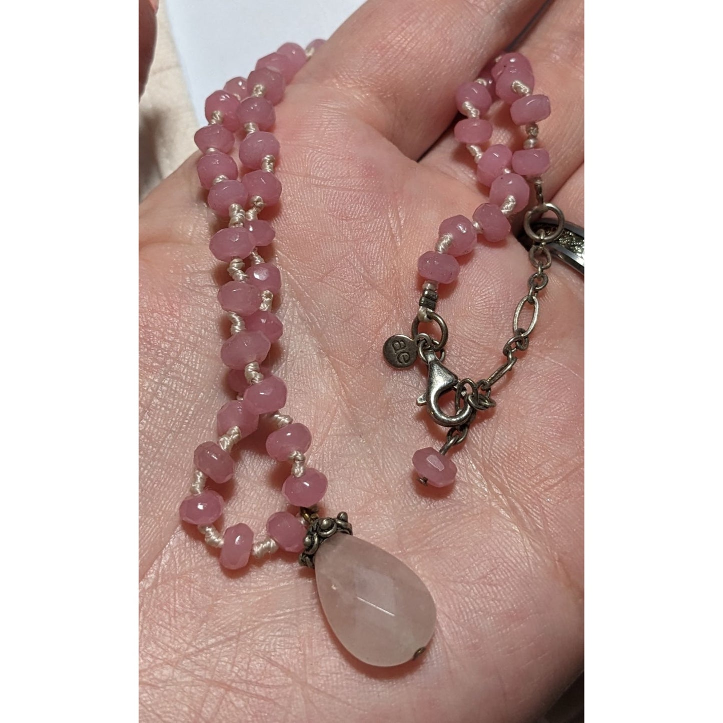 American Eagle Pink Quartz Beaded Necklace