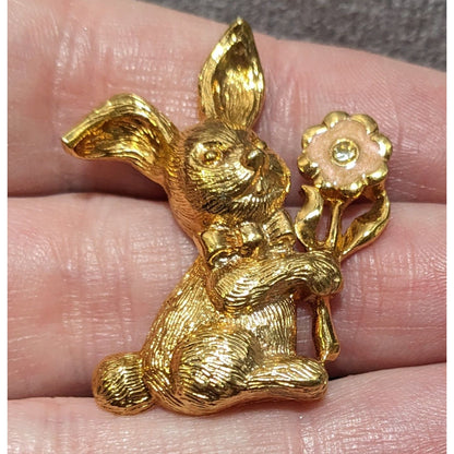 Vintage Gold Easter Bunny Pin