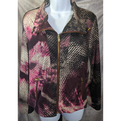 Erin London Pink And Black Snake Print Jacket