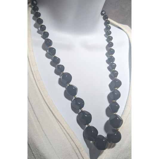Black And Gold Chunky Beaded Necklace