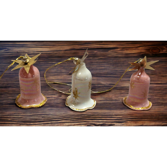Vintage Floral Glass Bell Ornaments (3)