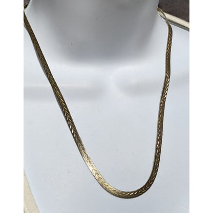 Vintage Worthington Etched Gold Herringbone Chain