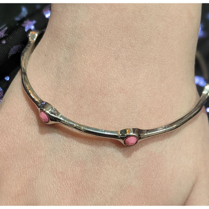 Minimalist Pink Stone Studded Bracelet