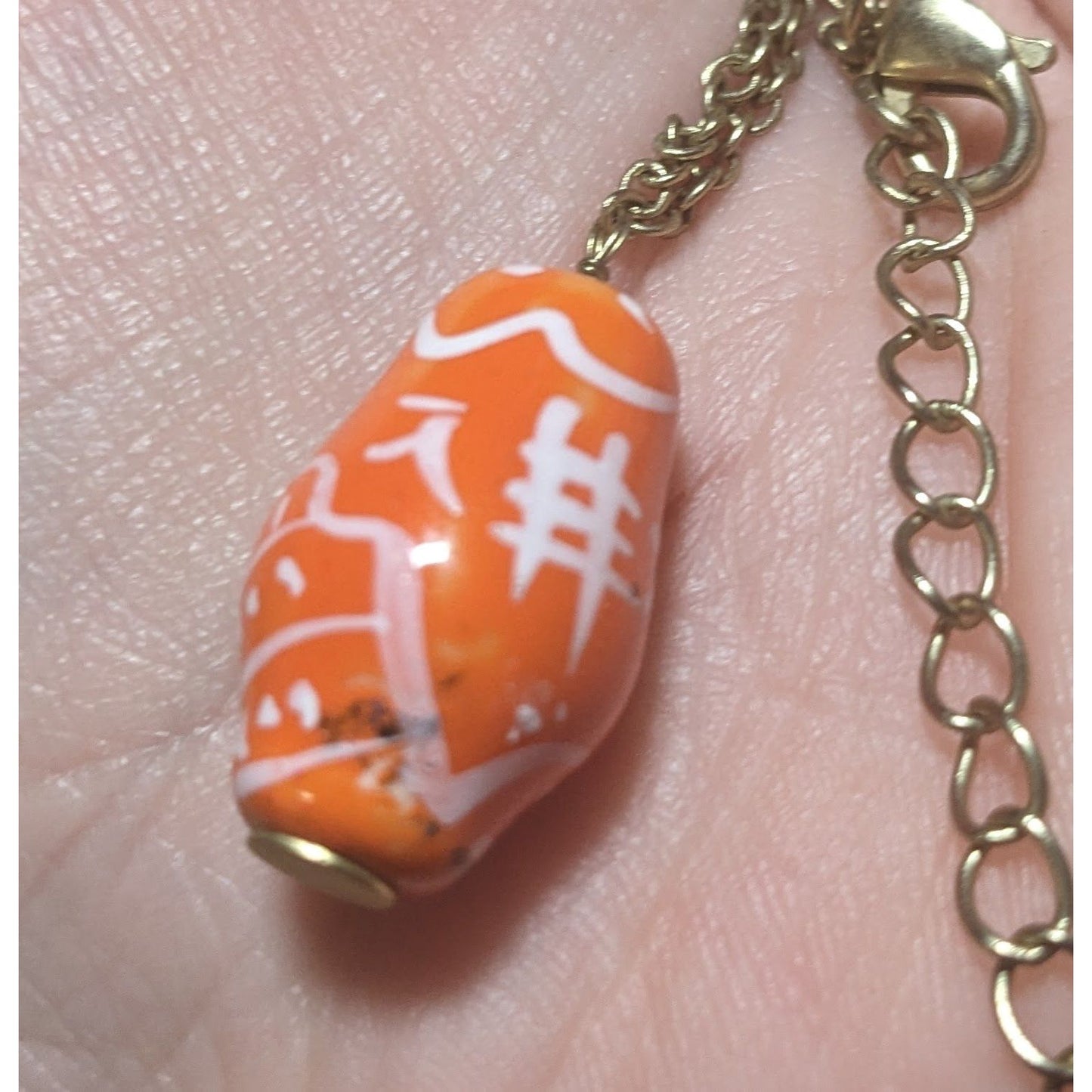 Retro Orange Russian Nesting Doll Necklace