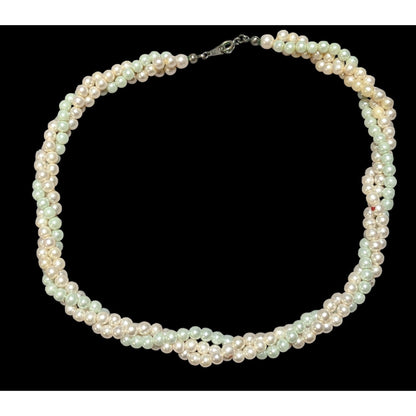 Twisted Pastel Pearl Necklace