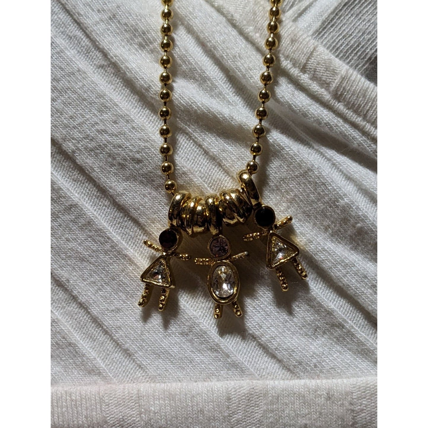 Gold Birthstone Kid Figural Charm Necklace