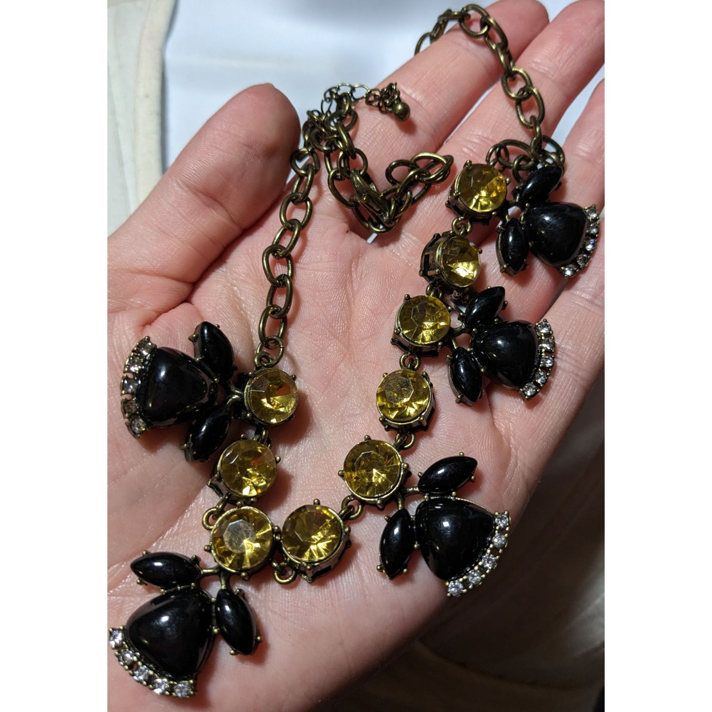 Retro Glam Gem Studded Statement Necklace