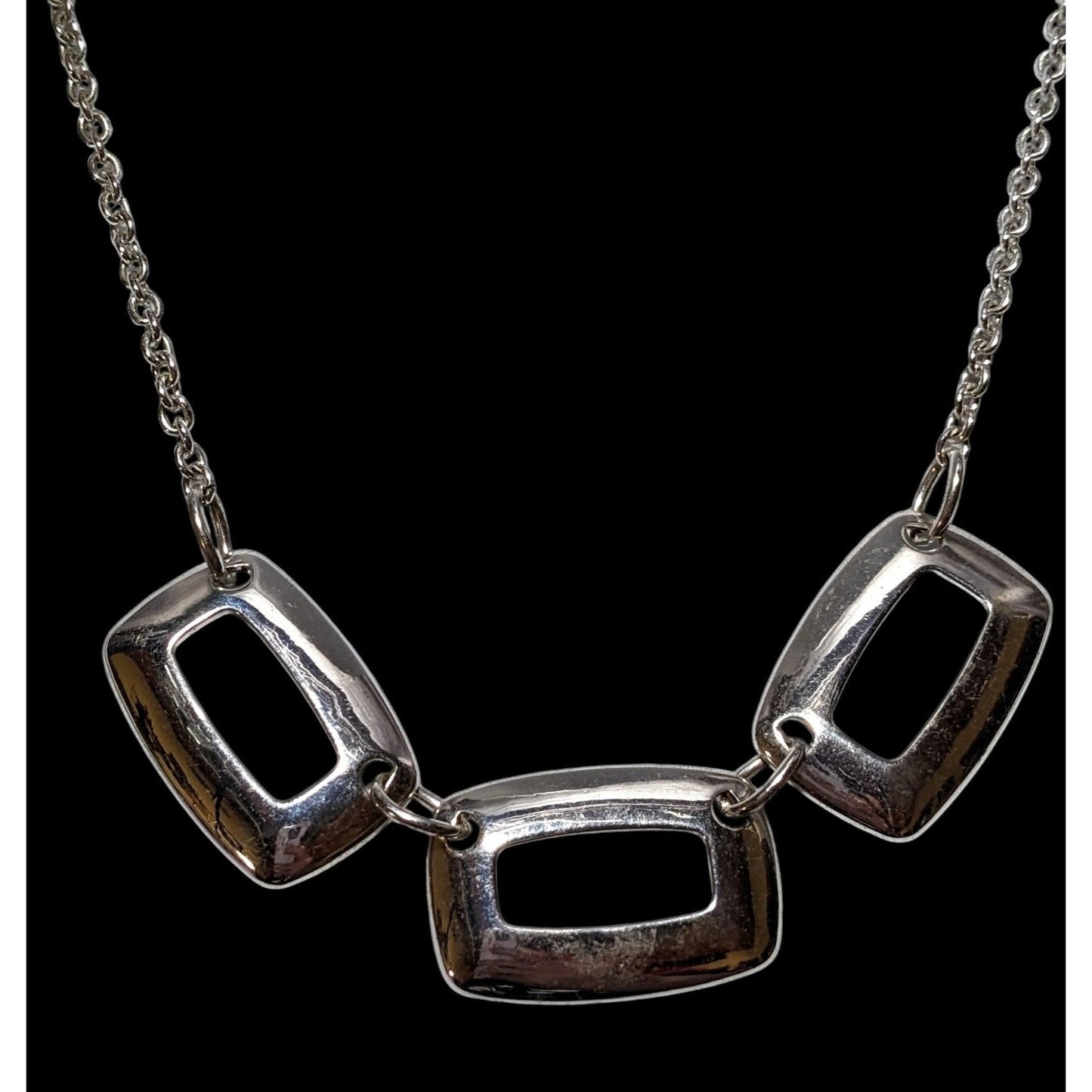 Modern Geometric Liz Claiborne Silver Necklace