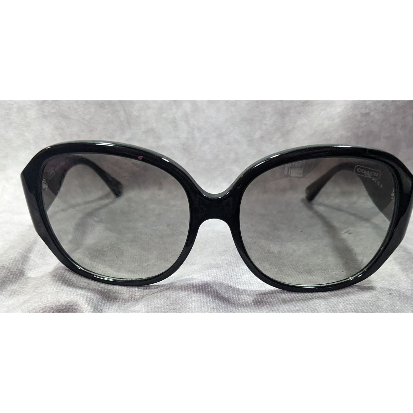 Glam Goth Coach HC8037B Angeline Black And Rhinestone Sunglasses