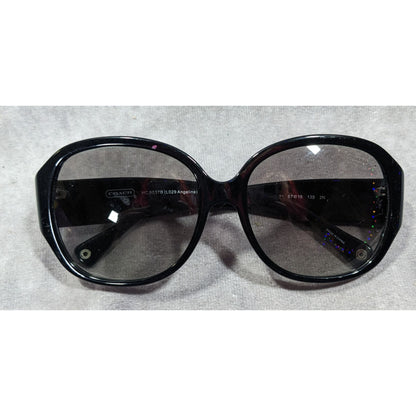 Glam Goth Coach HC8037B Angeline Black And Rhinestone Sunglasses