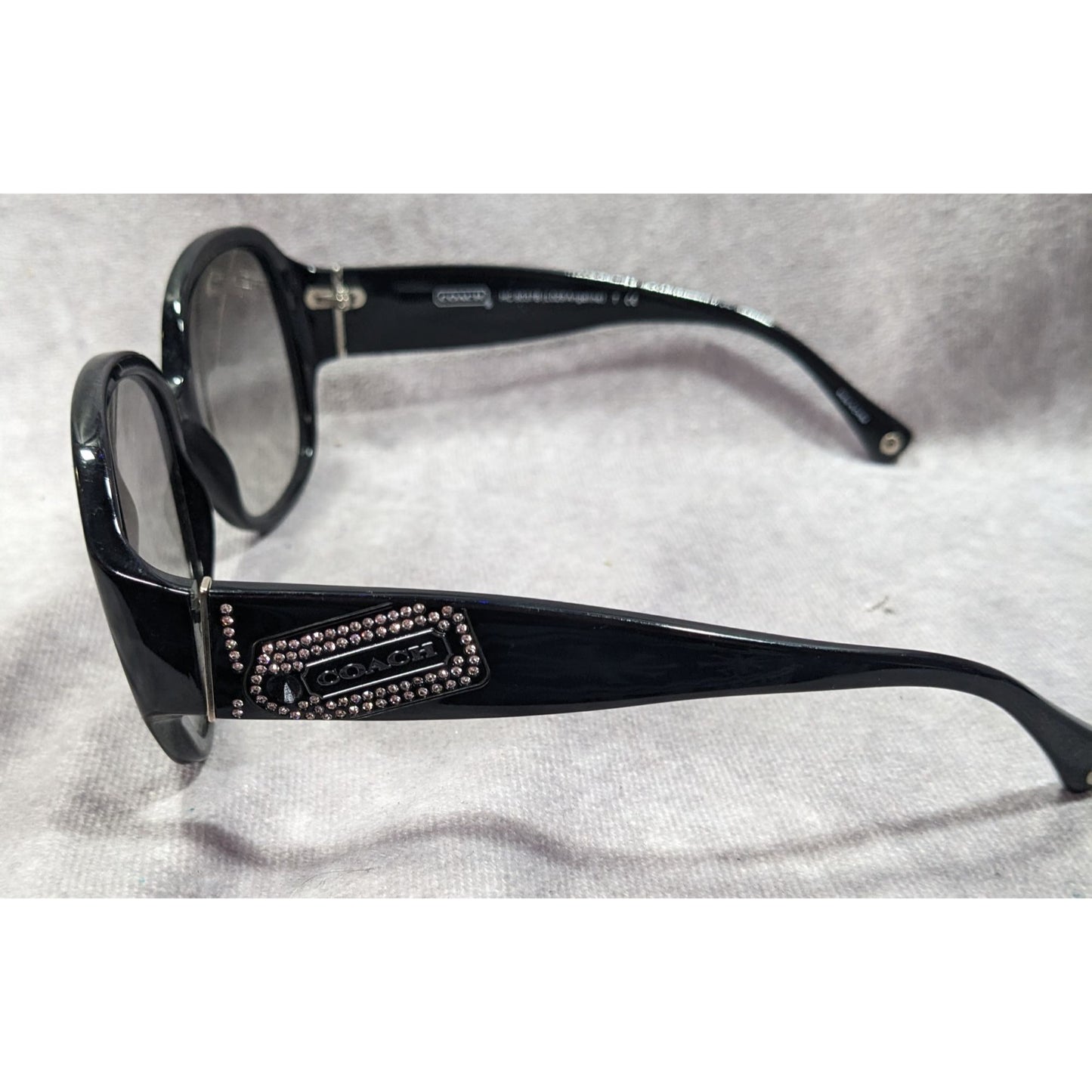 Glam Goth Coach HC8037B Angeline Black And Rhinestone Sunglasses